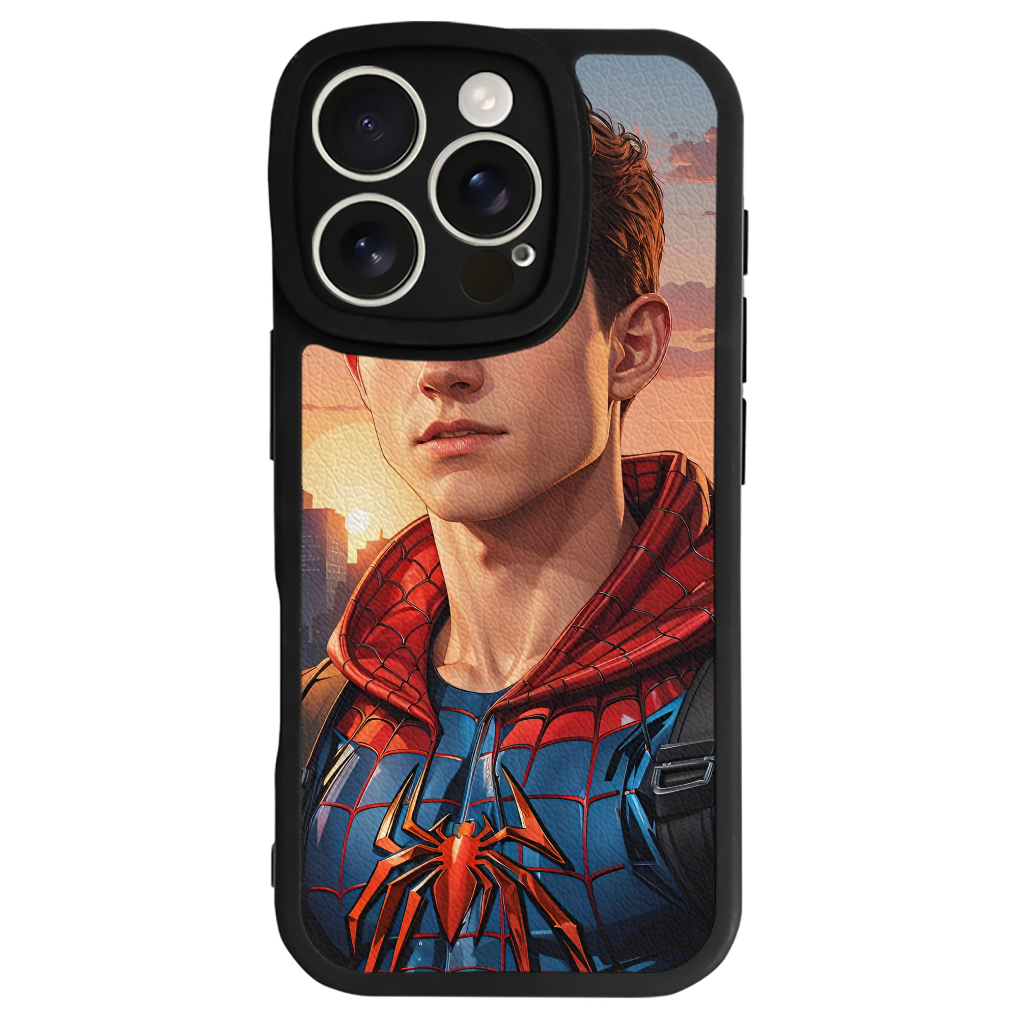 （画像用） Spider Man スパイダーマン 【iPhone 16シリーズ対応】シリコンスマホケース（レザー調） 材質：シリコン